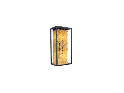 Steel Frame with Citrine Nuggets Strand Rectangular Wall Sconce