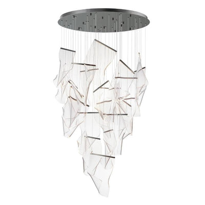 LED Steel Frame with Patterned Acrylic Diffuser Chandelier - LV LIGHTING
