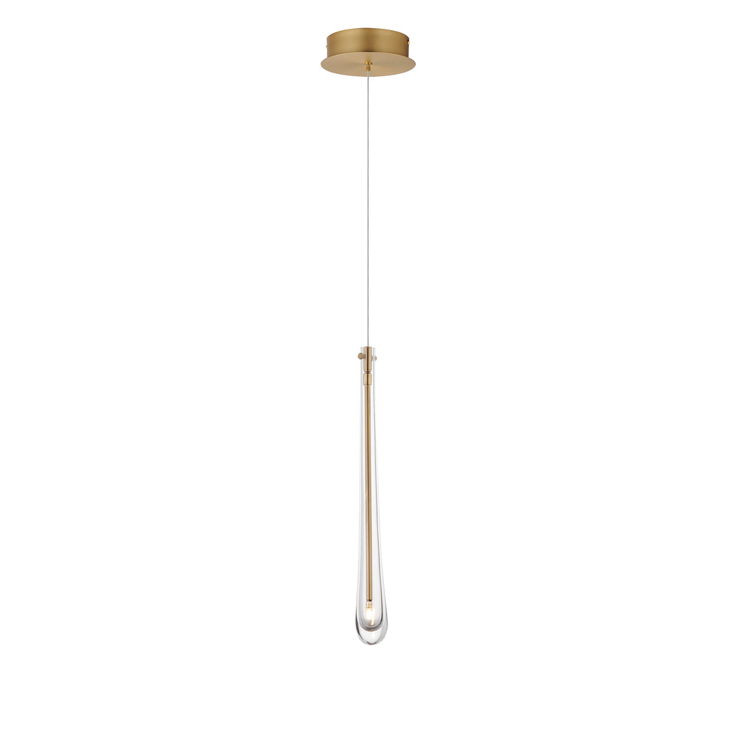 Steel Frame with Teardrop Glass Shade Pendant
