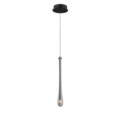 Steel Frame with Teardrop Glass Shade Pendant