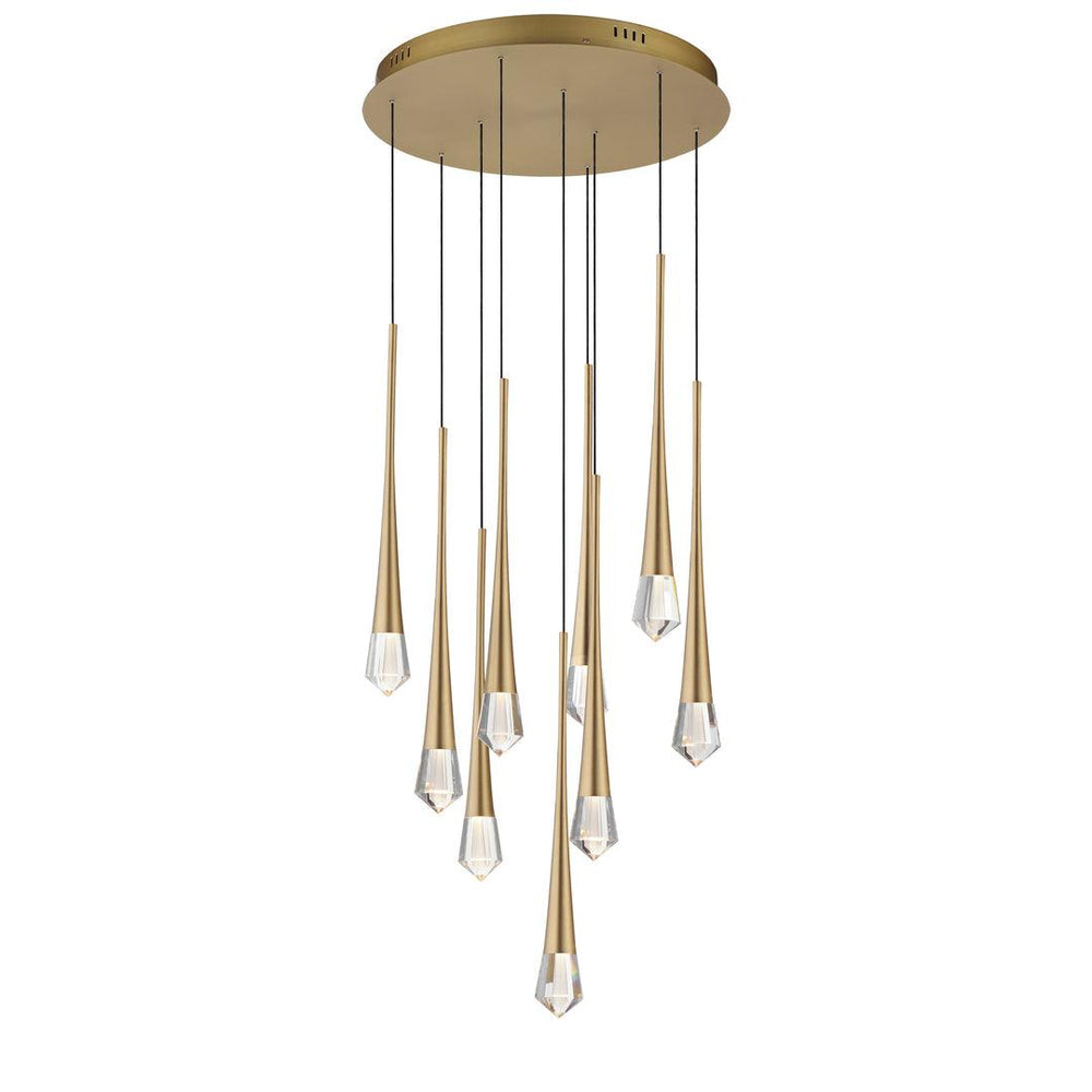 LED Steel Frame with Clear Crystal Diffuser Chandelier - LV LIGHTING