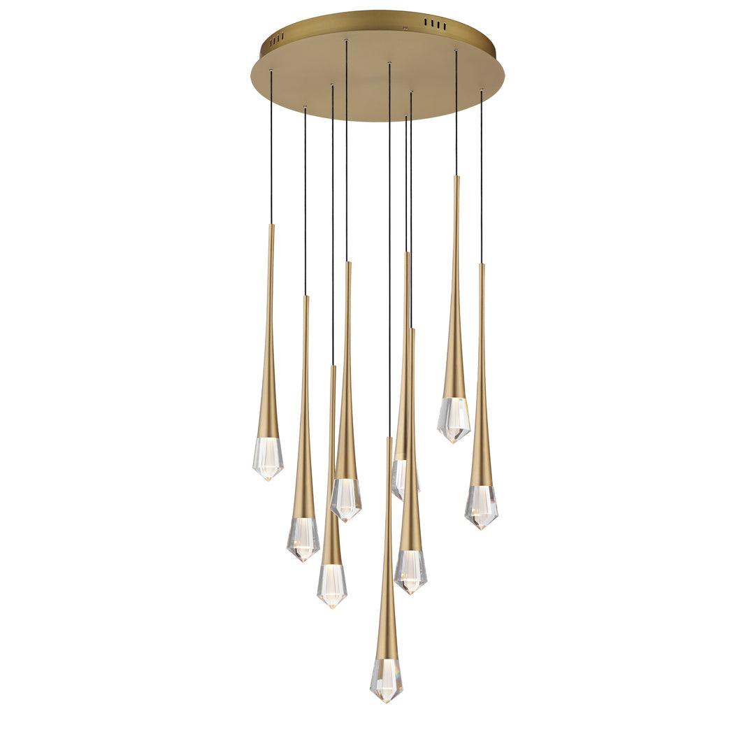 LED Steel Frame with Clear Crystal Diffuser Chandelier - LV LIGHTING