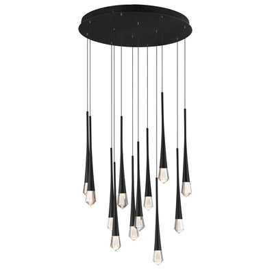 LED Steel Frame with Clear Crystal Diffuser Chandelier - LV LIGHTING