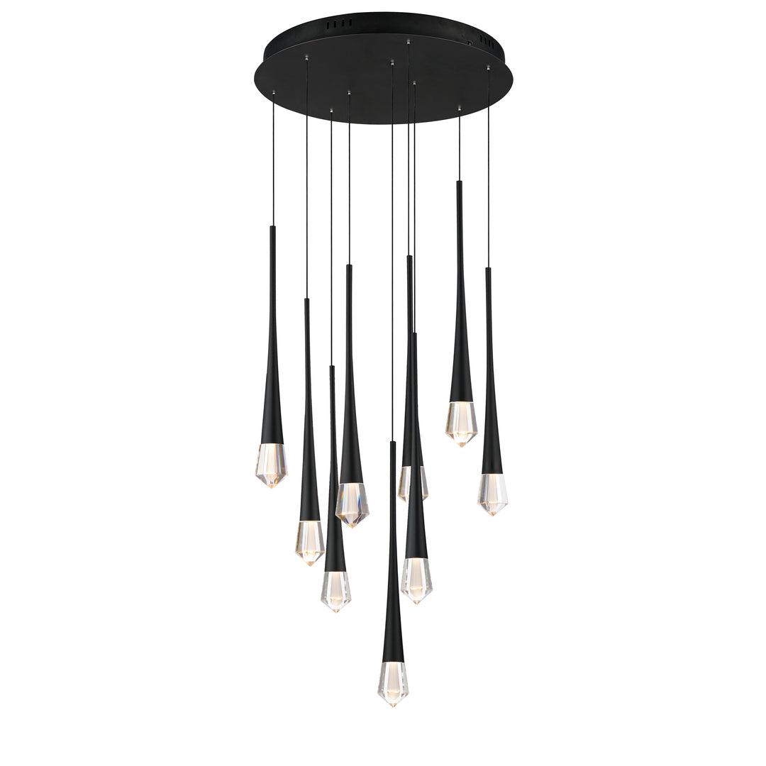 LED Steel Frame with Clear Crystal Diffuser Chandelier - LV LIGHTING