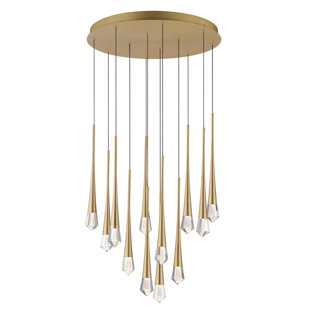 LED Steel Frame with Clear Crystal Diffuser Chandelier - LV LIGHTING