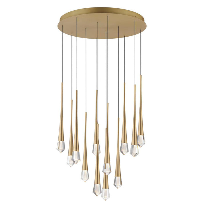 LED Steel Frame with Clear Crystal Diffuser Chandelier - LV LIGHTING