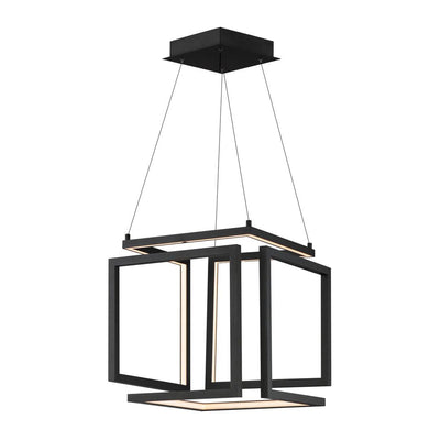 LED Steel Cubist Frame with Acrylic Diffuser Pendant - LV LIGHTING