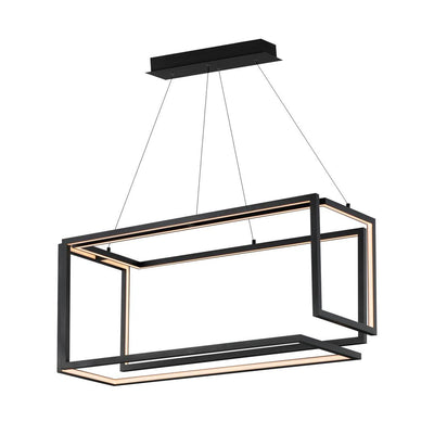 LED Steel Cubist Frame with Acrylic Diffuser Linear Pendant - LV LIGHTING