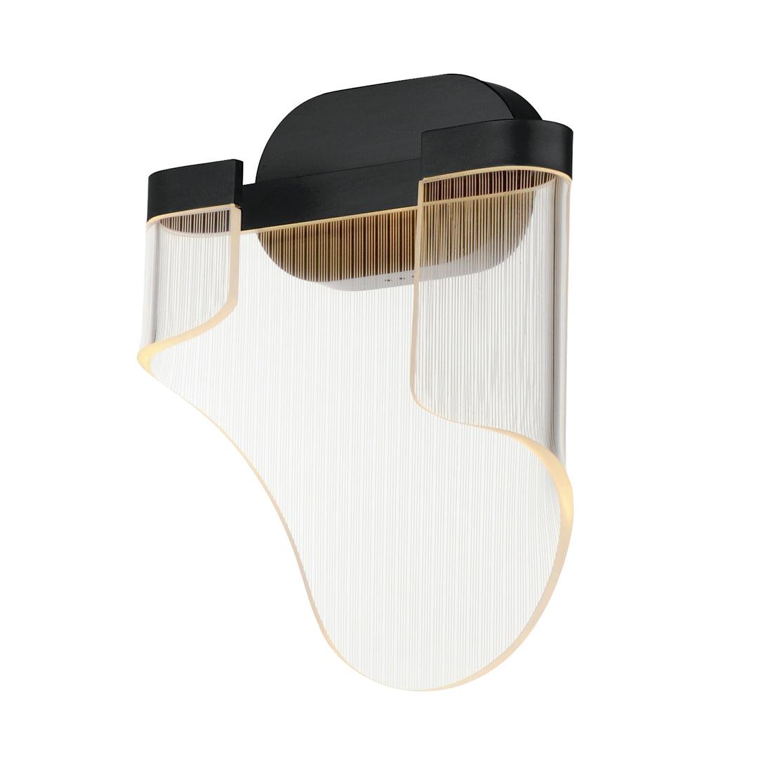 LED Black Frame with Translucent Vertical Stripes Diffuser Wall Sconce - LV LIGHTING