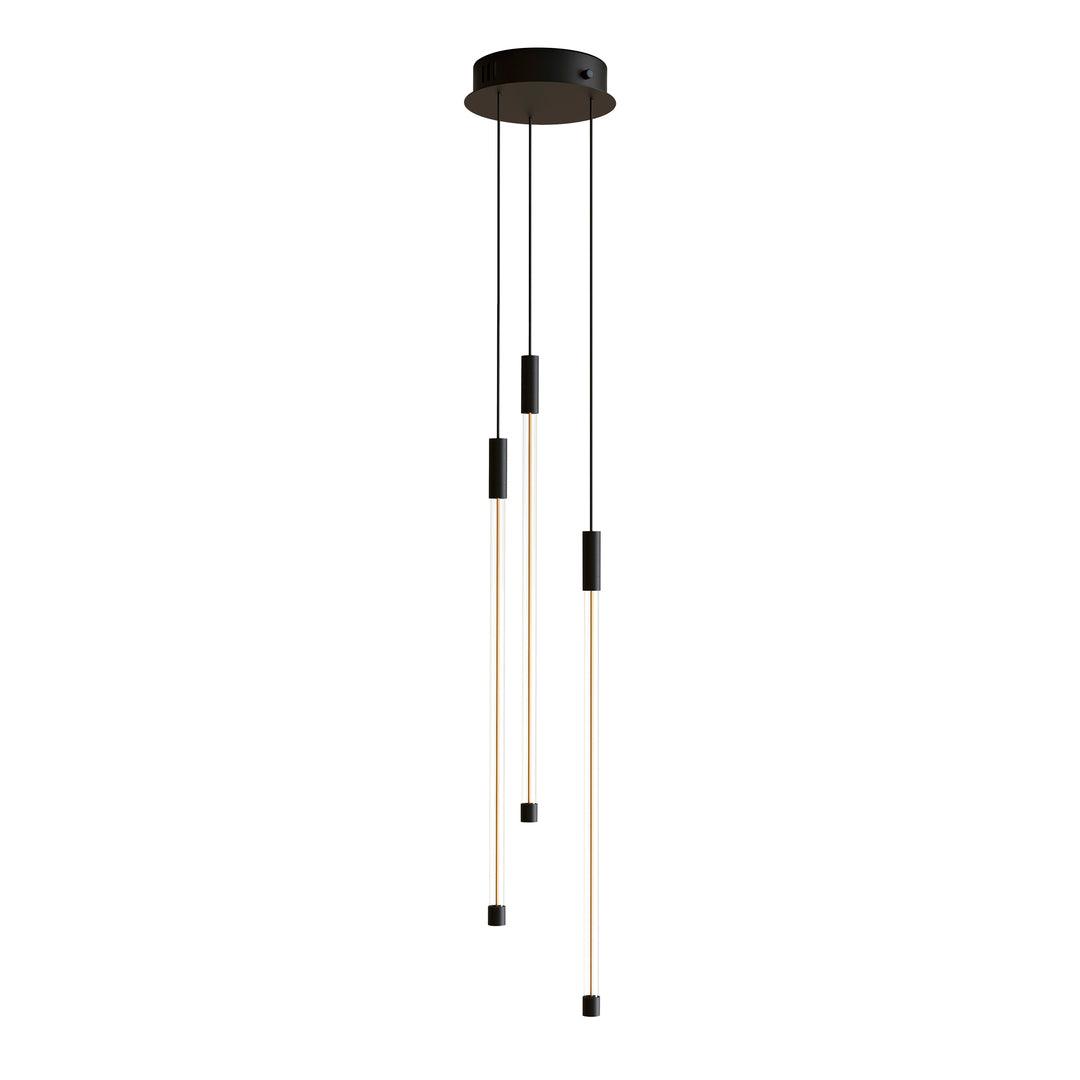 LED Black Frame with Clear Glass Rod Diffuser Multiple Pendant - LV LIGHTING