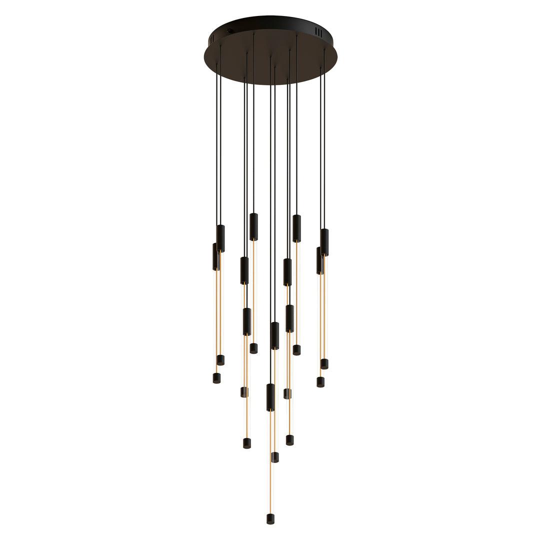 LED Black Frame with Clear Glass Rod Diffuser Chandelier - LV LIGHTING