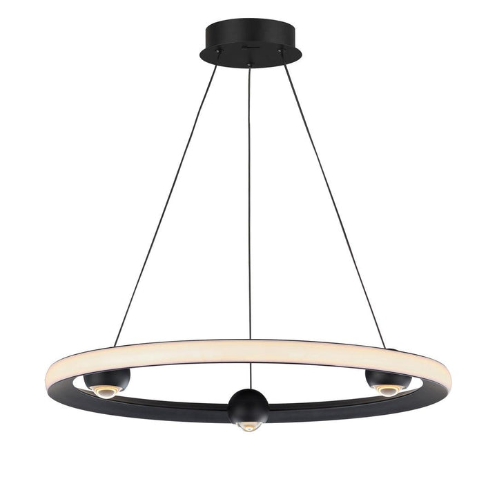 LED Steel Ring with Acrylic Diffuser Color Temperature Changeable Chandelier - LV LIGHTING