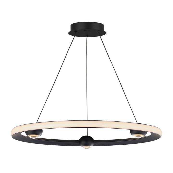LED Steel Ring with Acrylic Diffuser Color Temperature Changeable Chandelier - LV LIGHTING