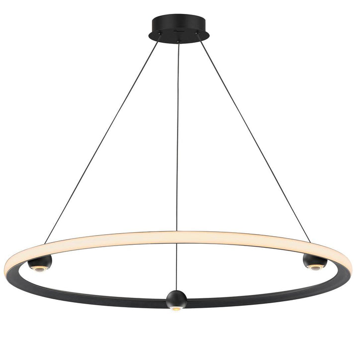 LED Steel Ring with Acrylic Diffuser Color Temperature Changeable Chandelier - LV LIGHTING