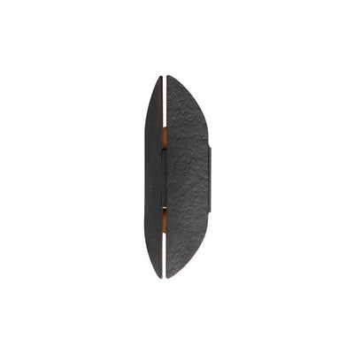 LED Black with Antique Brass Organic Textural Aluminum Shade Outdoor Wall Sconce - LV LIGHTING