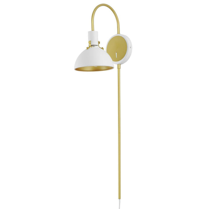 Aluminum Detached Shade with Curve Arm Plug In Wall Sconce - LV LIGHTING