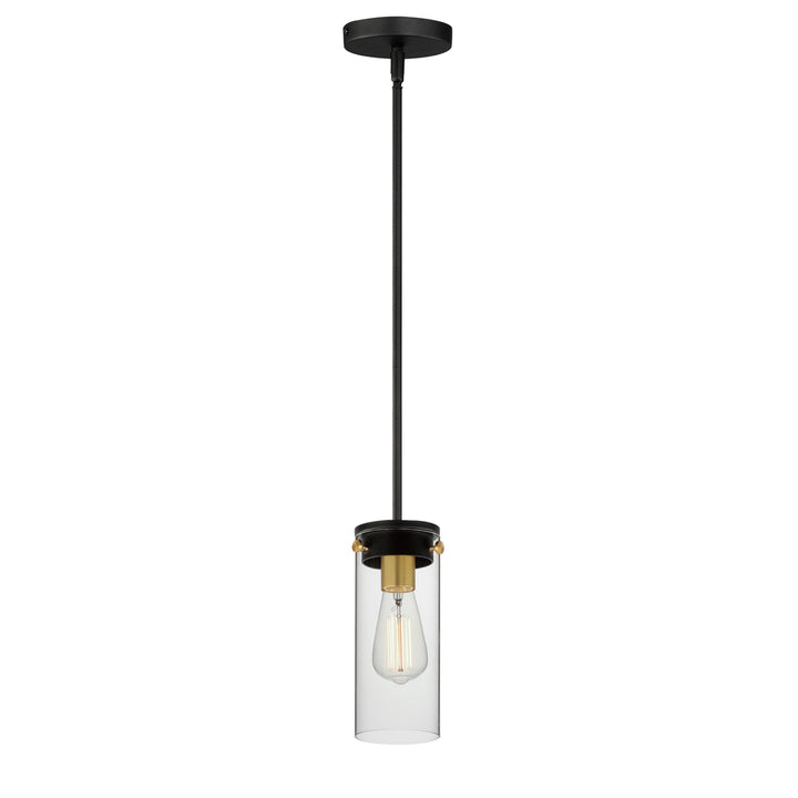 Pinn Pendant in Black with Satin Brass by Maxim Lighting