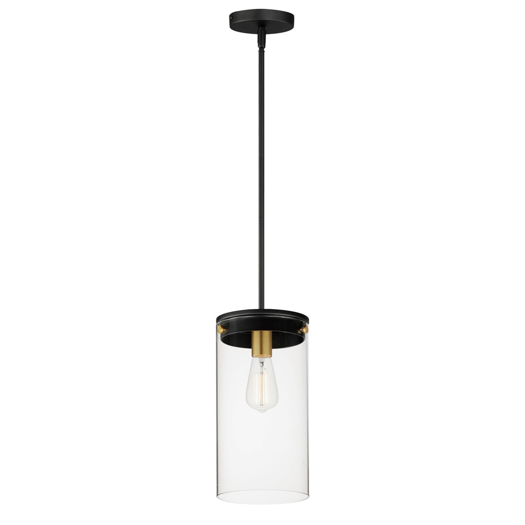 Pinn Pendant in Black with Satin Brass by Maxim Lighting