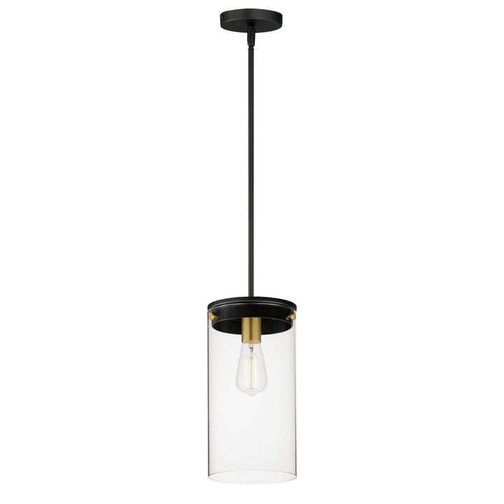 Pinn Pendant in Black with Satin Brass by Maxim Lighting