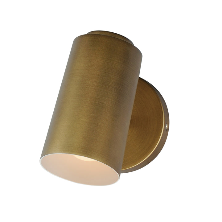 SpotLight Outdoor LED Sconce - Cylinder in Natural Aged Brass by Maxim Lighting