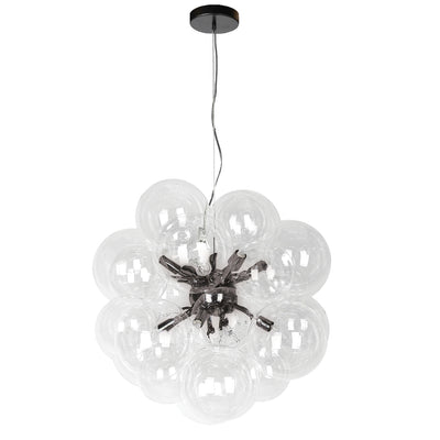 Steel Frame with Clear Glass Globe Shade Chandelier