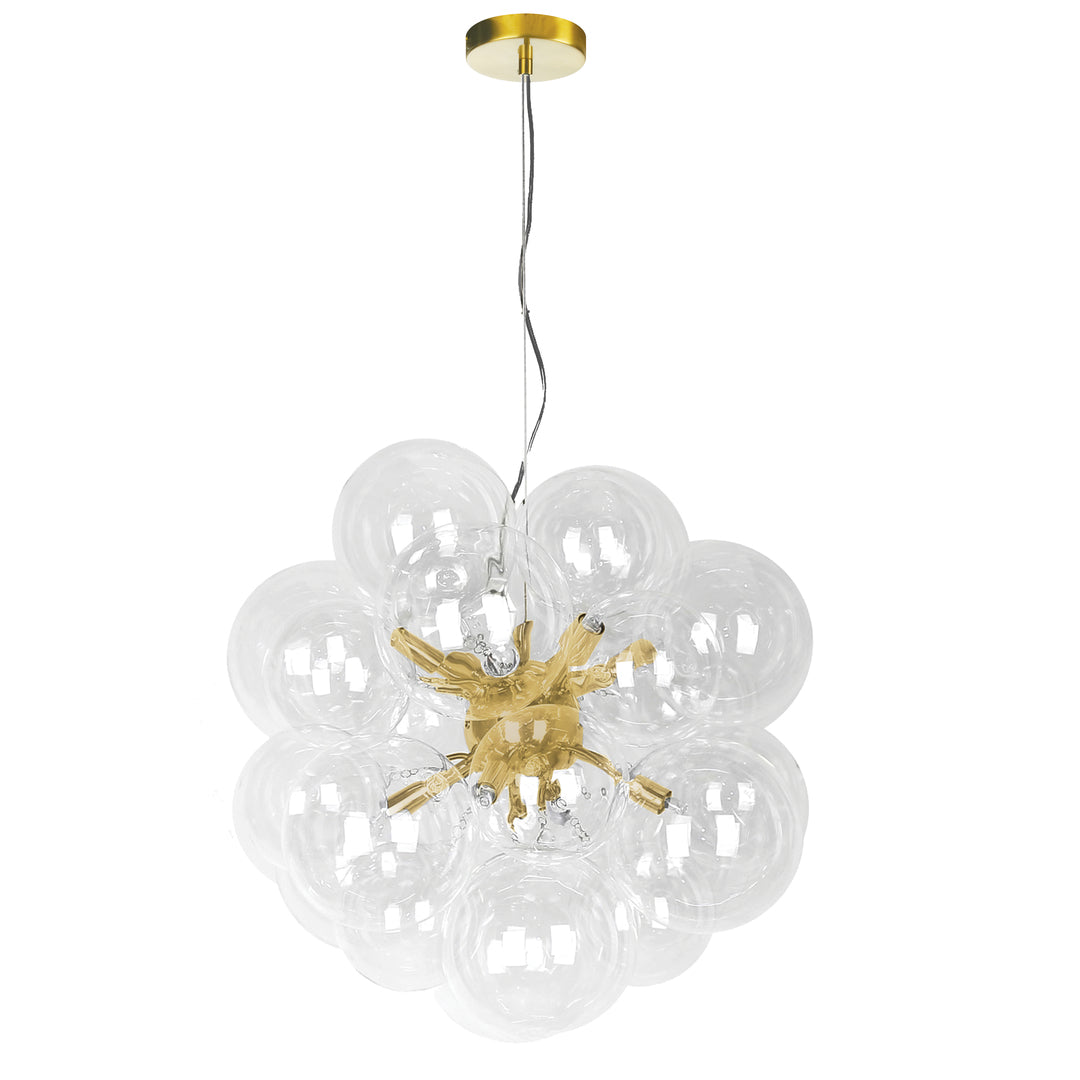 Steel Frame with Clear Glass Globe Shade Chandelier