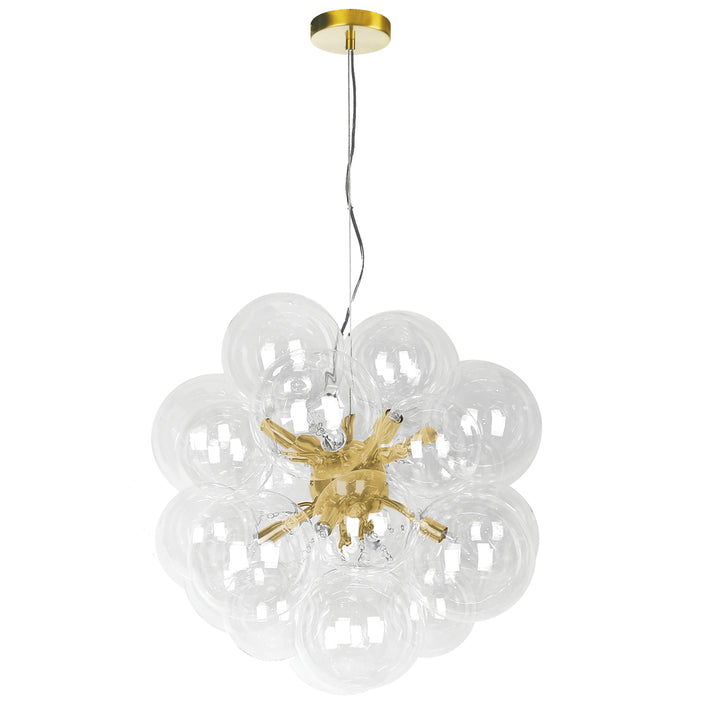 Steel Frame with Clear Glass Globe Shade Chandelier
