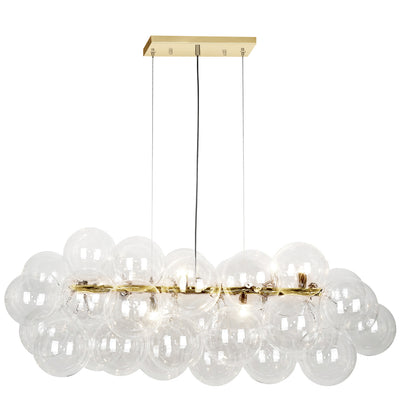 Steel Frame with Clear Glass Globe Shade Linear Chandelier