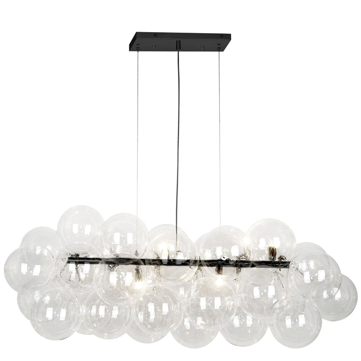 Steel Frame with Clear Glass Globe Shade Linear Chandelier