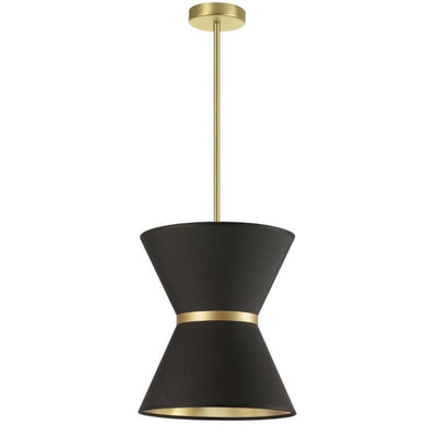 Steel Cinched Frame with Fabric Shade Pendant - LV LIGHTING
