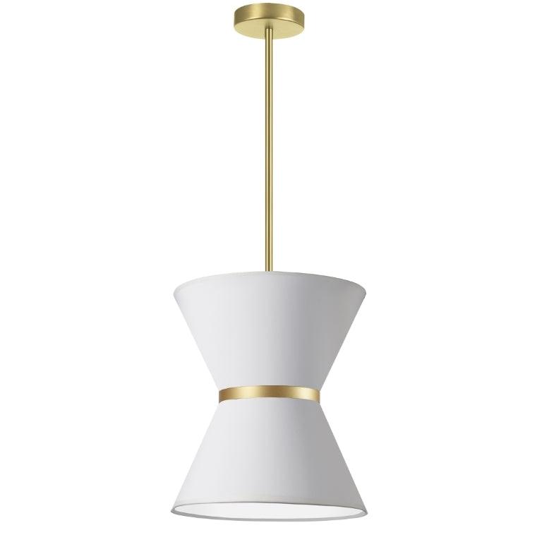 Steel Cinched Frame with Fabric Shade Pendant - LV LIGHTING