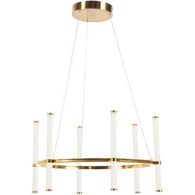 LED Steel Frame with Acrylic Cylindrical Diffuser Chandelier - LV LIGHTING