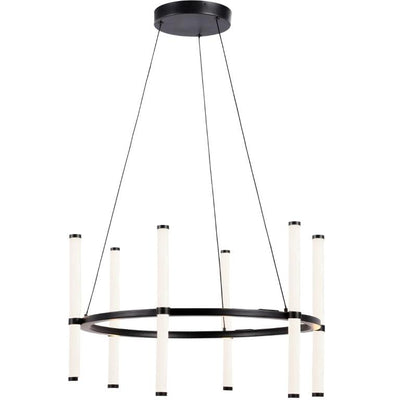 LED Steel Frame with Acrylic Cylindrical Diffuser Chandelier - LV LIGHTING