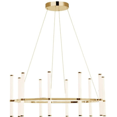 LED Steel Frame with Acrylic Cylindrical Diffuser Chandelier - LV LIGHTING