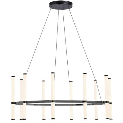 LED Steel Frame with Acrylic Cylindrical Diffuser Chandelier - LV LIGHTING