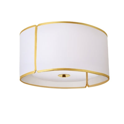 Steel Frame with Fabric Drum Shade Flush Mount