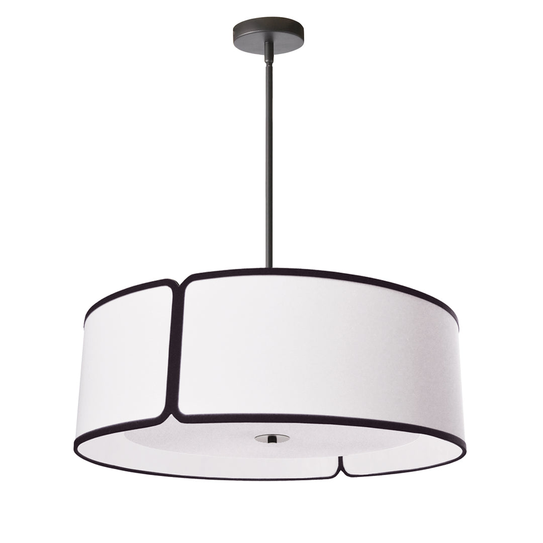 Steel Frame with Fabric Drum Shade Chandelier
