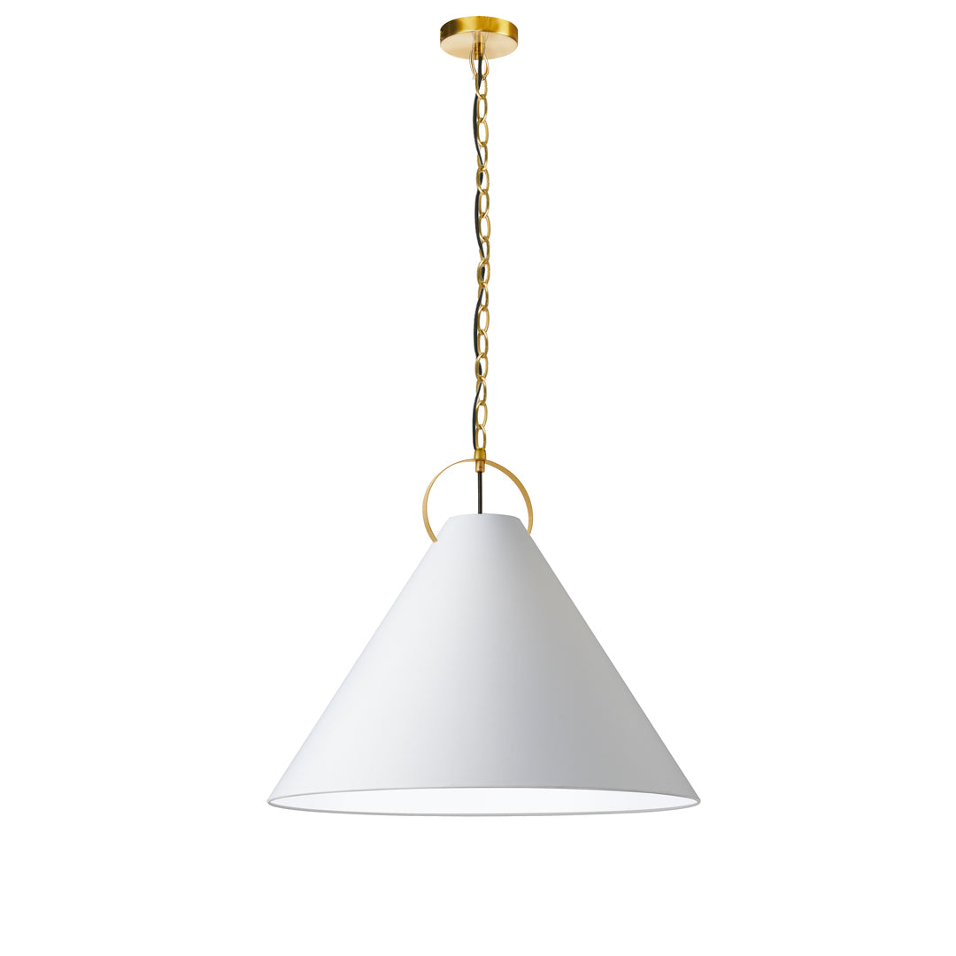 Steel Frame with Conic Fabric Shade Chandelier