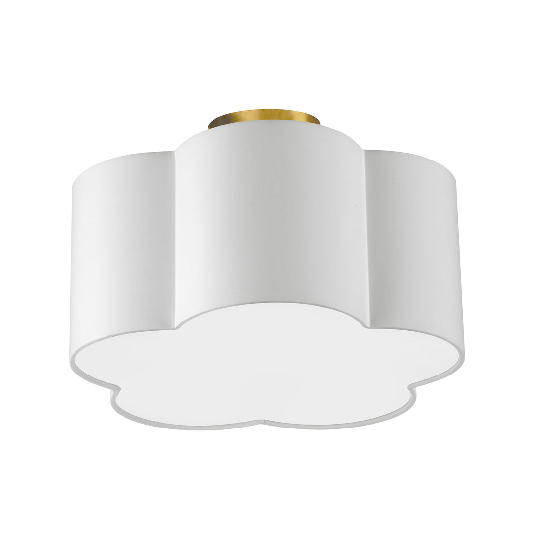 Steel Frame with Phlox Fabric Shade Flush Mount