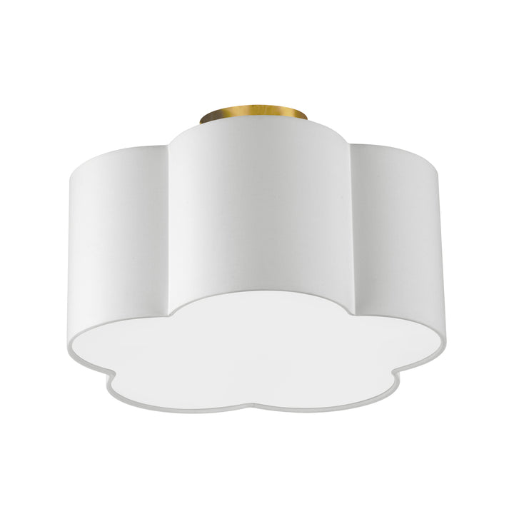 Steel Frame with Phlox Fabric Shade Flush Mount