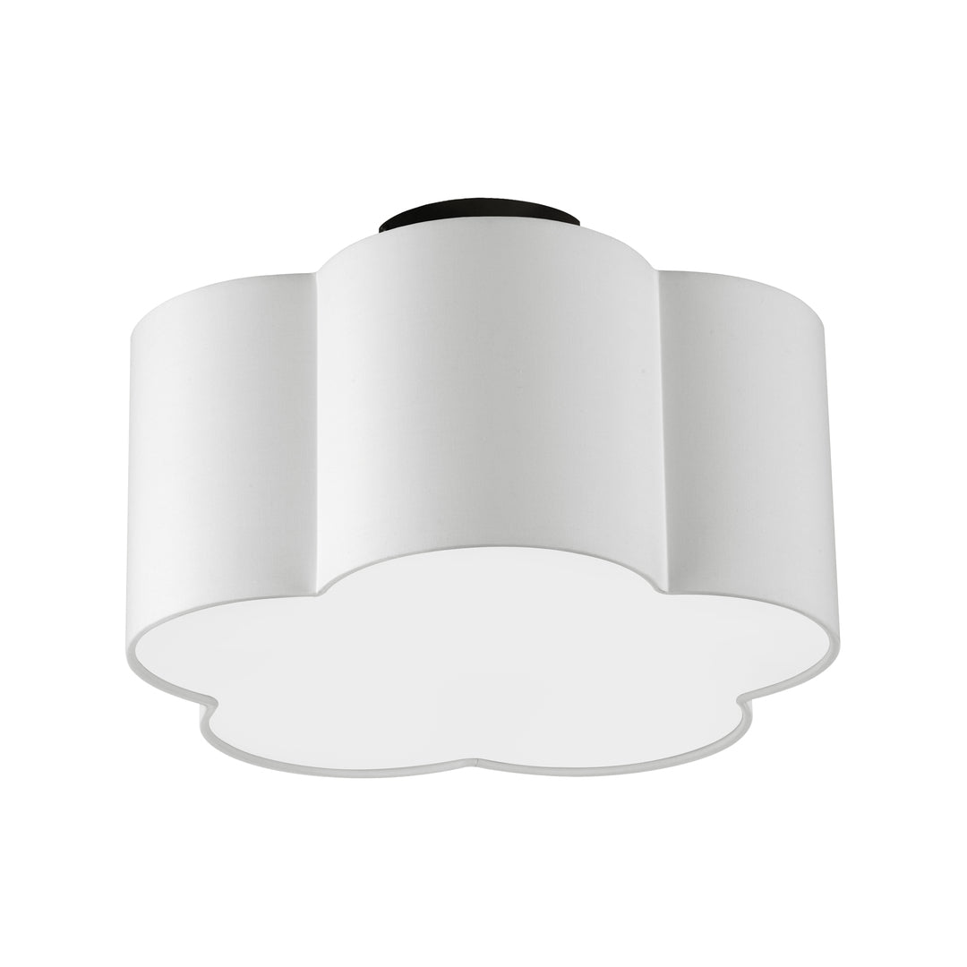 Steel Frame with Phlox Fabric Shade Flush Mount