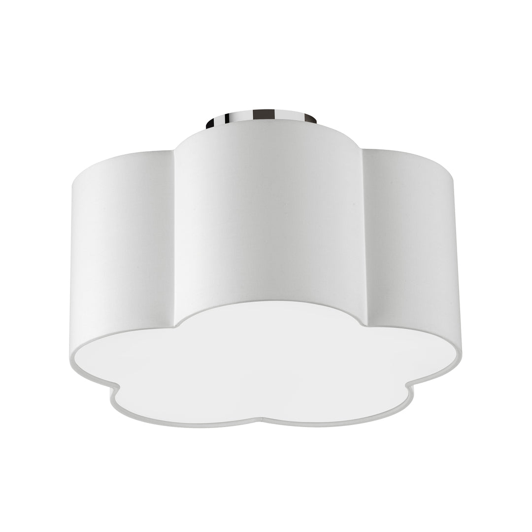 Steel Frame with Phlox Fabric Shade Flush Mount