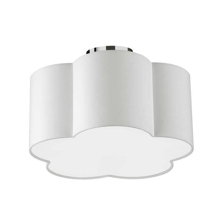 Steel Frame with Phlox Fabric Shade Flush Mount