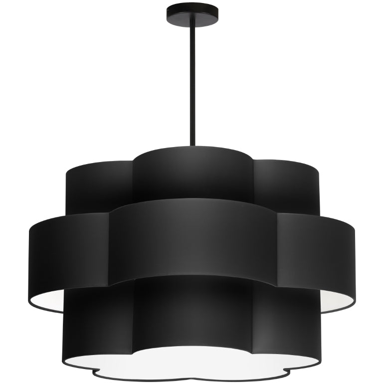 Steel Frame with Phlox Fabric Shade 3 Tier Chandelier
