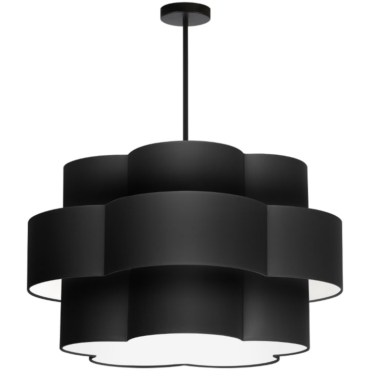 Steel Frame with Phlox Fabric Shade 3 Tier Chandelier