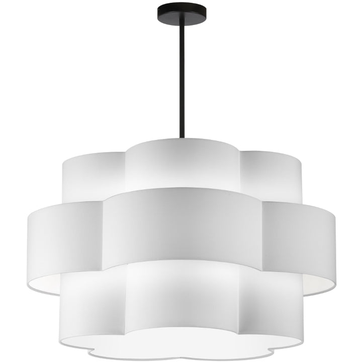Steel Frame with Phlox Fabric Shade 3 Tier Chandelier
