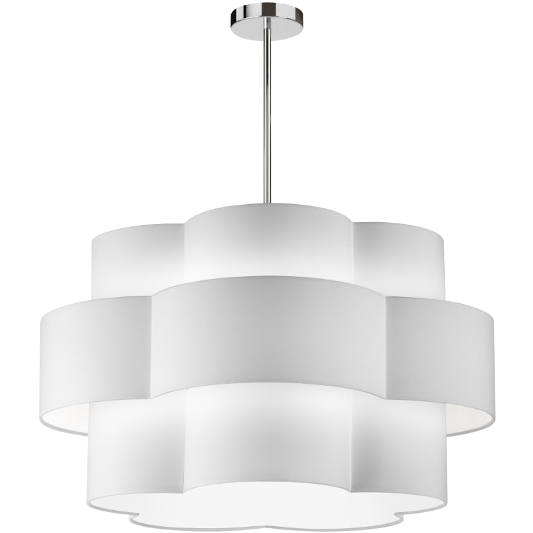 Steel Frame with Phlox Fabric Shade 3 Tier Chandelier
