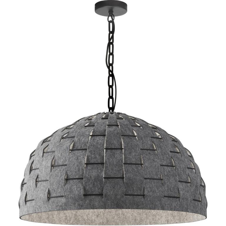 Matte Black Frame with Grey Felt Shade Chandelier - LV LIGHTING
