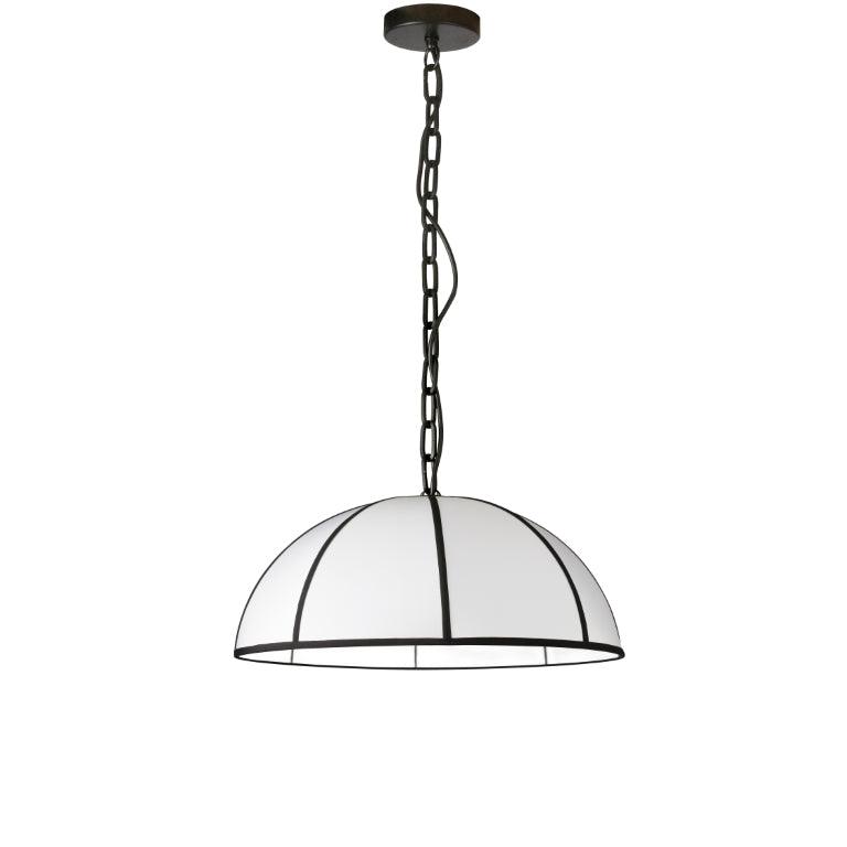 Matte Black with White Fabric Shade Chandelier - LV LIGHTING