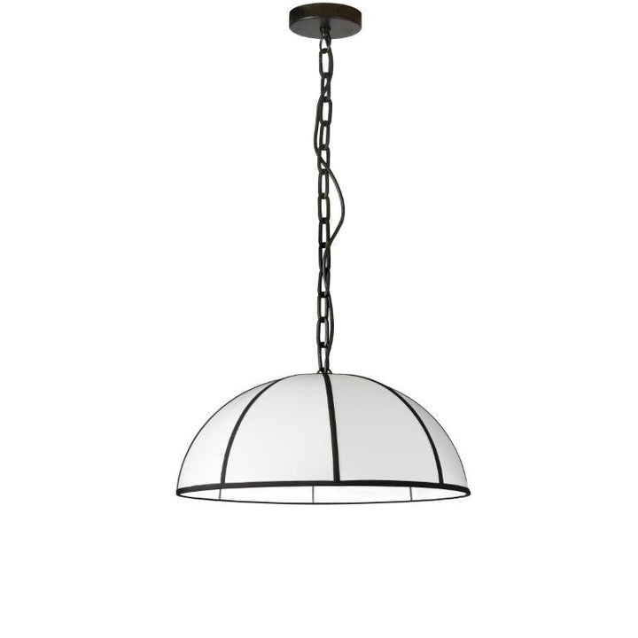 Matte Black with White Fabric Shade Chandelier - LV LIGHTING